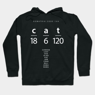 Cat word code in the English Gematria Hoodie